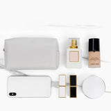 Women's PU Leather Makeup Bag Zipper Waterproof Travel Cosmetic Bag