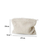Winter Lambswool Makeup Bag Soft Wool Cosmetic Travel Handbag