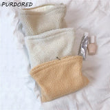 Winter Lambswool Makeup Bag Soft Wool Cosmetic Travel Handbag
