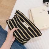 Women's Striped Cosmetic Bag Large Makeup Travel Organizer