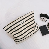 Women's Striped Cosmetic Bag Large Makeup Travel Organizer
