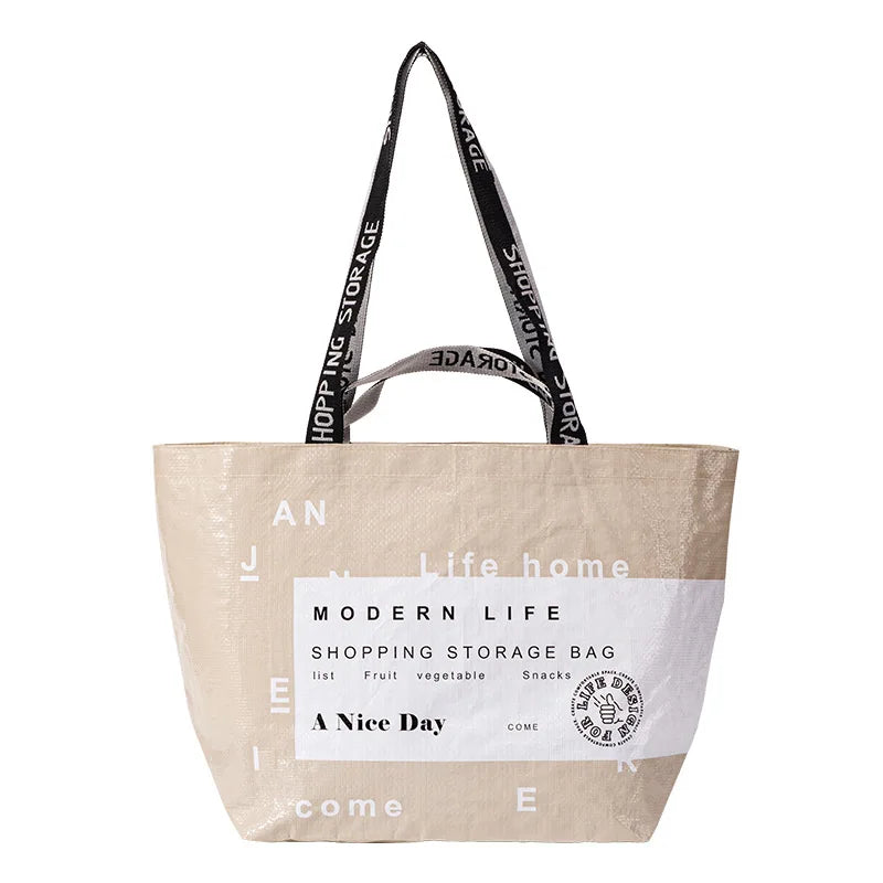Women Large Shopping Bag Waterproof Reusable Nylon Storage Handbag