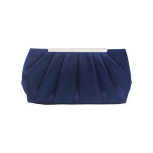 PURFAY Satin Evening Bag Ruffle Wedding Clutches Handbag