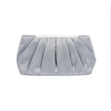 PURFAY Satin Evening Bag Ruffle Wedding Clutches Handbag