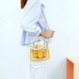 Waterproof PVC Beach Handbag Chains Summer Jelly Clear Tote Purse
