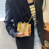 Women PVC Box Handbag Travel Beach Tote Crossbody Bag