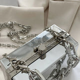 Women PVC Box Handbag Travel Beach Tote Crossbody Bag