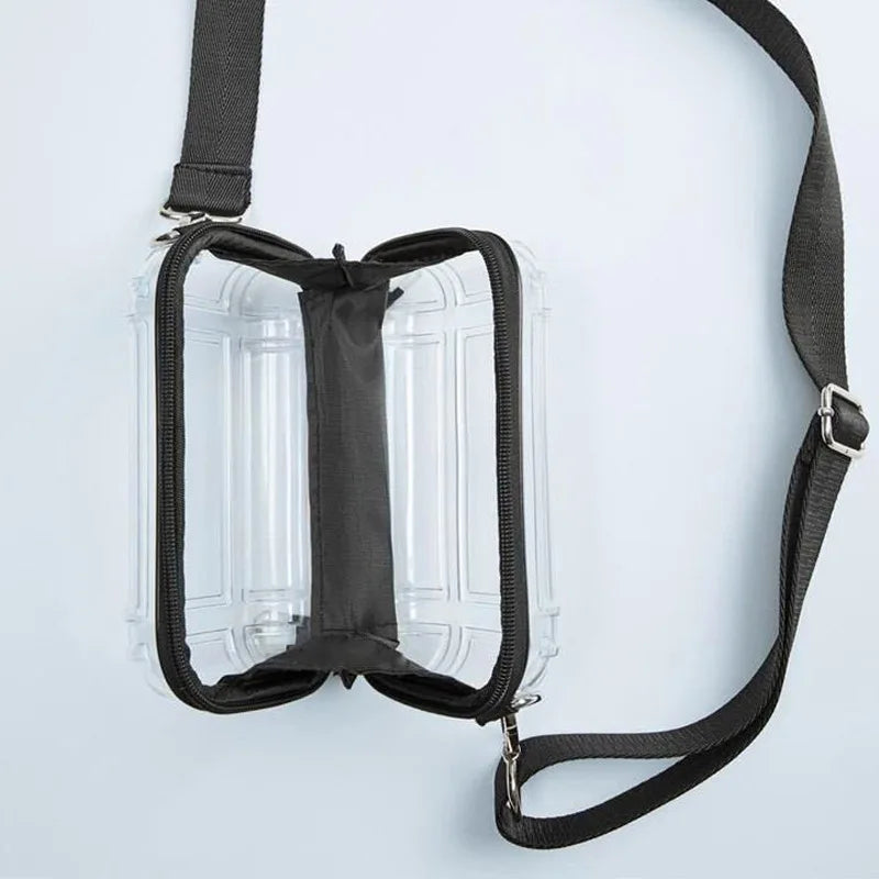 Transparent PVC Box Shoulder Bag Women Acrylic Waist Vintage Handbags