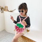 Transparent PVC Strawberry Schoolbag for Kids