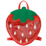 Transparent PVC Strawberry Schoolbag for Kids