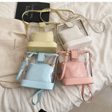 Clear Ladies Summer Composite Bags Bucket Women Transparent Bags