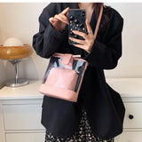 Clear Ladies Summer Composite Bags Bucket Women Transparent Bags