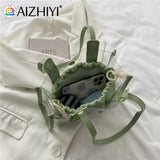 Clear PVC Shoulder Bag + Candy Jelly Tote Women's Handbag