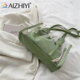 Clear PVC Shoulder Bag + Candy Jelly Tote Women's Handbag