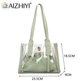 Clear PVC Shoulder Bag + Candy Jelly Tote Women's Handbag