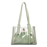 Clear PVC Shoulder Bag + Candy Jelly Tote Women's Handbag