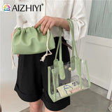 Clear PVC Shoulder Bag + Candy Jelly Tote Women's Handbag