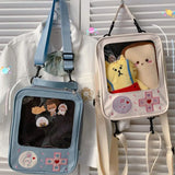 Clear PVC Women's Backpack Schoolbag Single Shoulder Bag