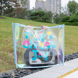 Clear PVC Laser Tote Bag Waterproof Shopping Shoulder Women Bag
