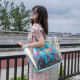 Clear PVC Laser Tote Bag Waterproof Shopping Shoulder Women Bag