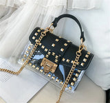 PVC Messenger Bag Crossbody Sling Ribbed Shoulder Bag