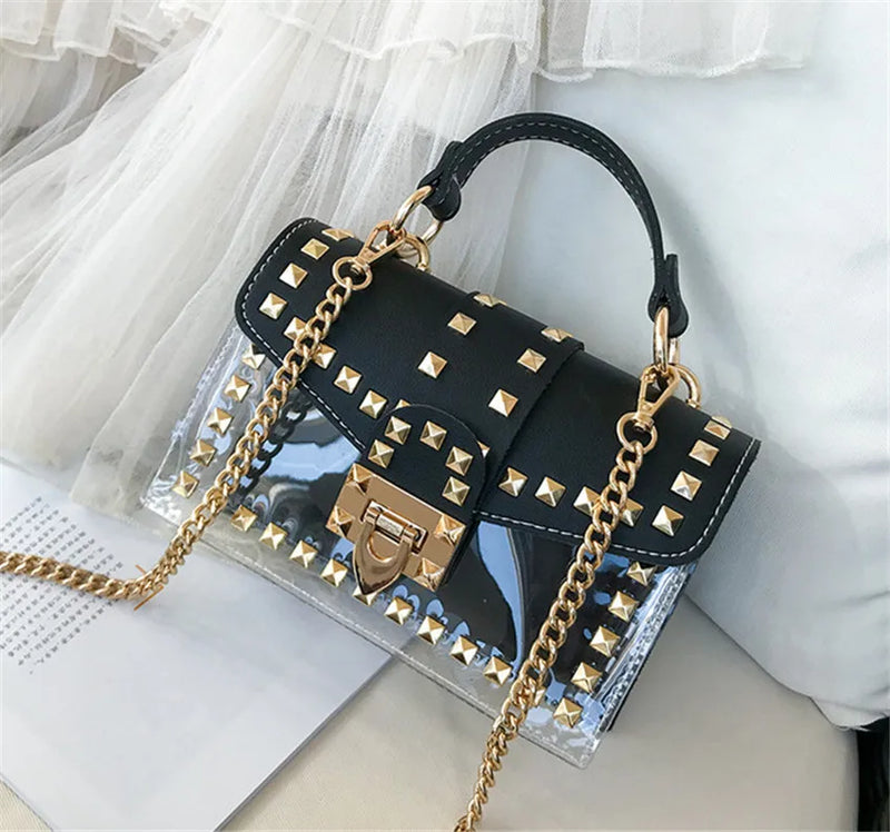 PVC Messenger Bag Crossbody Sling Ribbed Shoulder Bag