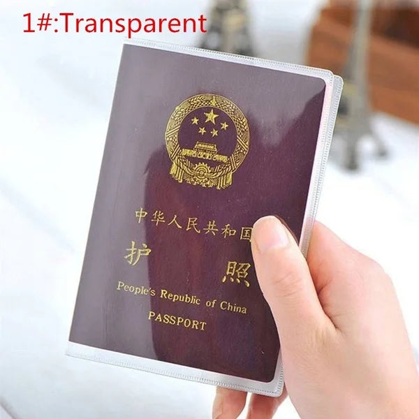 Transparent PVC Passport Cover Waterproof Travel Document Holder