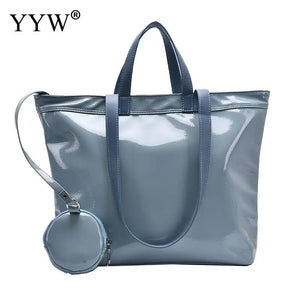 PVC Shoulder Bag Large Capacity Soft Surface Shopping Big Party Purse