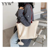 PVC Shoulder Bag Large Capacity Soft Surface Shopping Big Party Purse