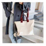 PVC Shoulder Bag Large Capacity Soft Surface Shopping Big Party Purse
