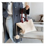 PVC Shoulder Bag Large Capacity Soft Surface Shopping Big Party Purse