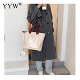 PVC Shoulder Bag Large Capacity Soft Surface Shopping Big Party Purse
