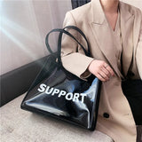 PVC Shoulder Bags Women Transparent Handbag Large Capacity Tote Zipper Pouch