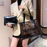 PVC Shoulder Bags Women Transparent Handbag Large Capacity Tote Zipper Pouch
