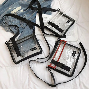 Unisex PVC Shoulder Messenger Bag Spring Summer Crossbody Bags