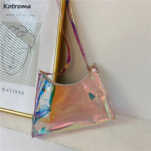 Colorful Transparent PVC Tassel Shoulder Bag Women Cross Body PopularBag