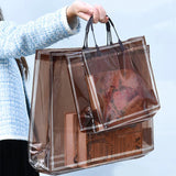 PVC Thick Tote Bags for Women Casual Portable Handbag Waterproof