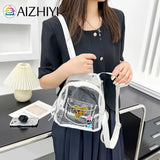 Transparent PVC Backpack Love Letter Design Small Shoulder Schoolbag