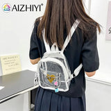Transparent PVC Backpack Love Letter Design Small Shoulder Schoolbag