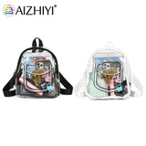 Transparent PVC Backpack Love Letter Design Small Shoulder Schoolbag