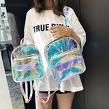 Clear PVC Women Backpack Harajuku School Bag for Teen Girls