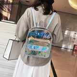 Clear PVC Women Backpack Harajuku School Bag for Teen Girls