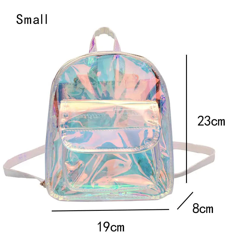 Clear PVC Women Backpack Harajuku School Bag for Teen Girls