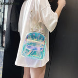 Clear PVC Women Backpack Harajuku School Bag for Teen Girls
