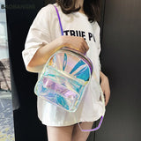 Clear PVC Women Backpack Harajuku School Bag for Teen Girls