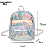 Clear PVC Women Backpack Harajuku School Bag for Teen Girls