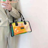 PVC Transparent Laser Shoulder Crossbody Bag Women Summer Messenger Tote