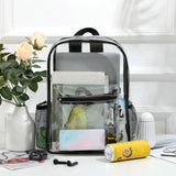 PVC Transparent Unisex Backpack Waterproof Large Capacity See Through Backpack