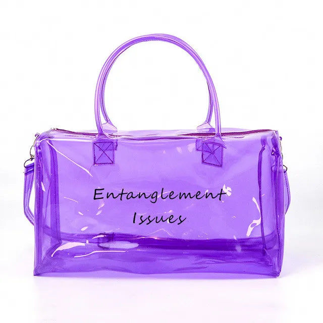 Waterproof Yoga Gym Bag Transparent PVC Outdoor Sports Fitness Handbag