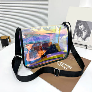 Clear PVC Zipper Shoulder Bag Lady Small Streetwear Travel Bag